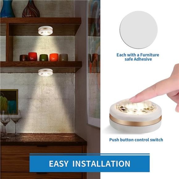Wireless LED Puck Lights with Remote Control 6 Pack, LED Under Cabinet Lighting - Picture 5 of 6
